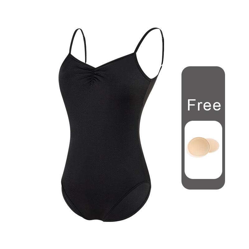 Women s Ballet Leotards Dance Leotards Adjustable Straps Sleeveless Dancing Ballet Bodysuit Adult Gymnastics Leotard XS чёрный