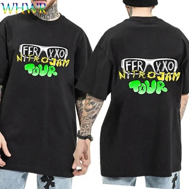 Ferxxo T Shirt Men Rapper Feid Merch Printed Tshirts Summer Casual Short Sleeve Tee Oversized Hip Hop T-Shirts Streetwear Tshirt