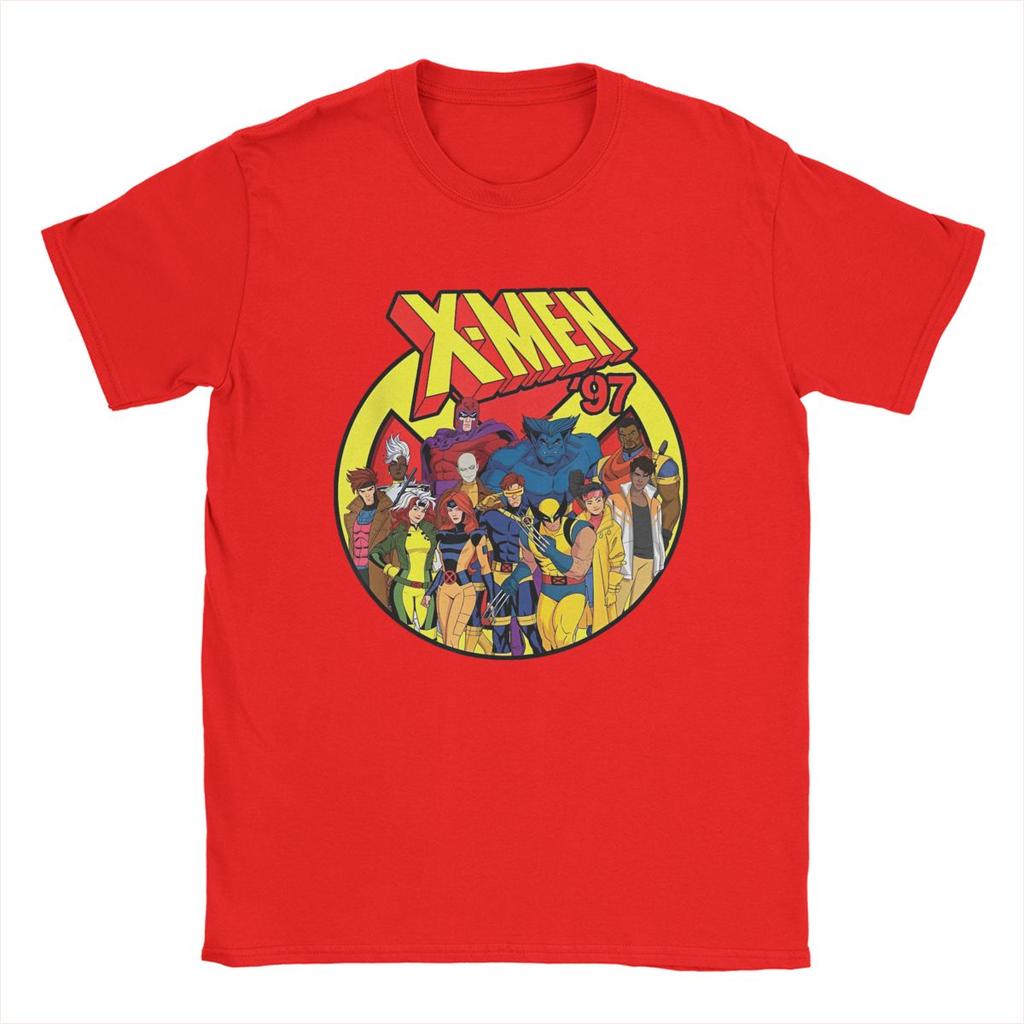 Herren Damen T-Shirt XMen 97 Zeichentrickserie Team Einzigartig Baumwoll-T-Shirts Kurzarm-T-Shirts Rundhals-Oberteile S3XL Übergröße