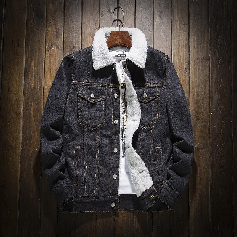 

Winter New Men s Large-size Denim Jacket Korean Version Trendy Men s Fleece Thickened Denim Jacket 6XL