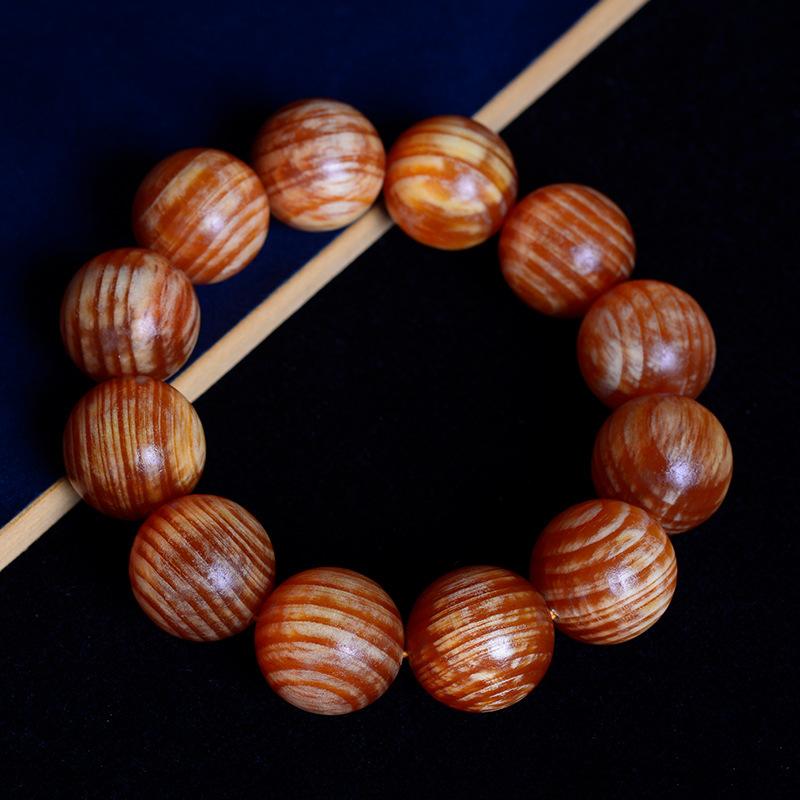Fine Argentinian Green Sandalwood Single Circle Men's Bracelet Ethnic Style Sandalwood Buddha Pearl Bracelet Cultural Toy Bracelet