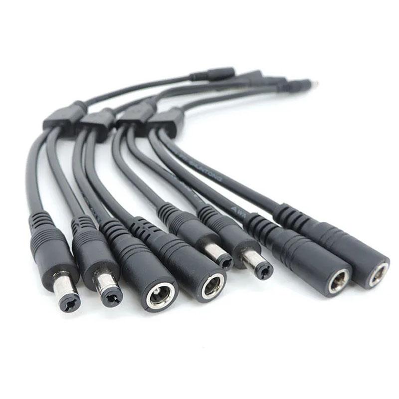 1PC DC 5.5mm*2.1mm 1 To 2 Connector Male To Female Plug DC Power Splitter Cable CCTV LED Strip Light Power Supply Adapter 18AWG