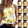 Womens Tank Tops Summer Sleeveless Tops Loose Button Shirts Neck Dress Casual Vest Clothes