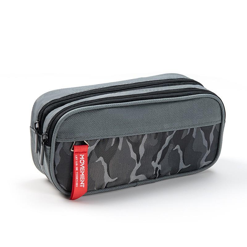 Large Capacity Dual-Layer Pencil Case Students Minimalist Fresh Design Oxford Fabric Multi-Compartment School