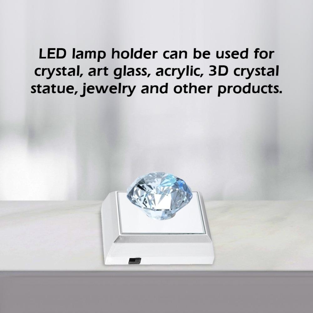 2er-Pack 2 LEDs LED-Lampenbasis Quadratische Form Display-Basis Superhelle LED-Halter Ständer Schmuck-Display