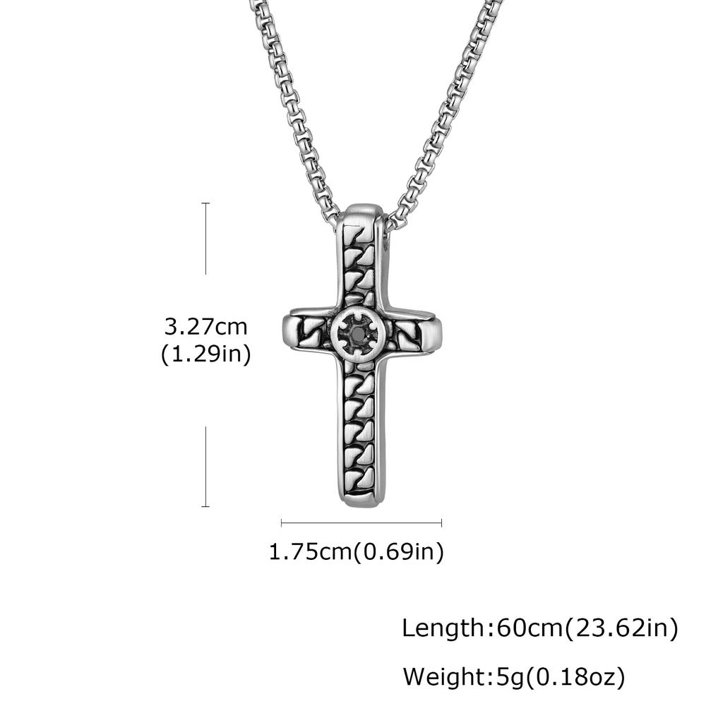 Vintage Cross Necklace for Men,Stainless Steel Cross Pendant Necklace,New Stylish Faith Prayer Jewelry