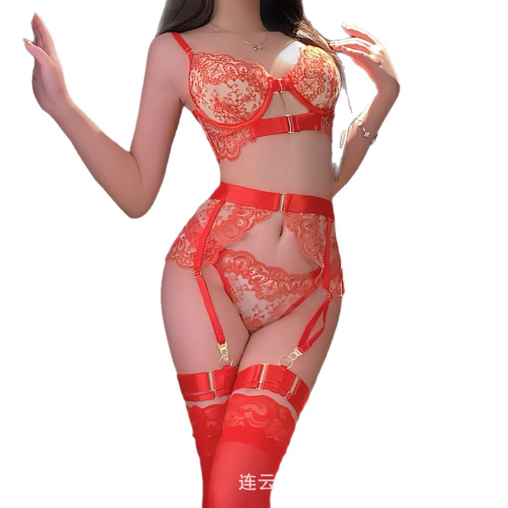 Sexy lingerie sexy lace embroidery with steel rim uniform pure desire to flirt qqny bra suit women