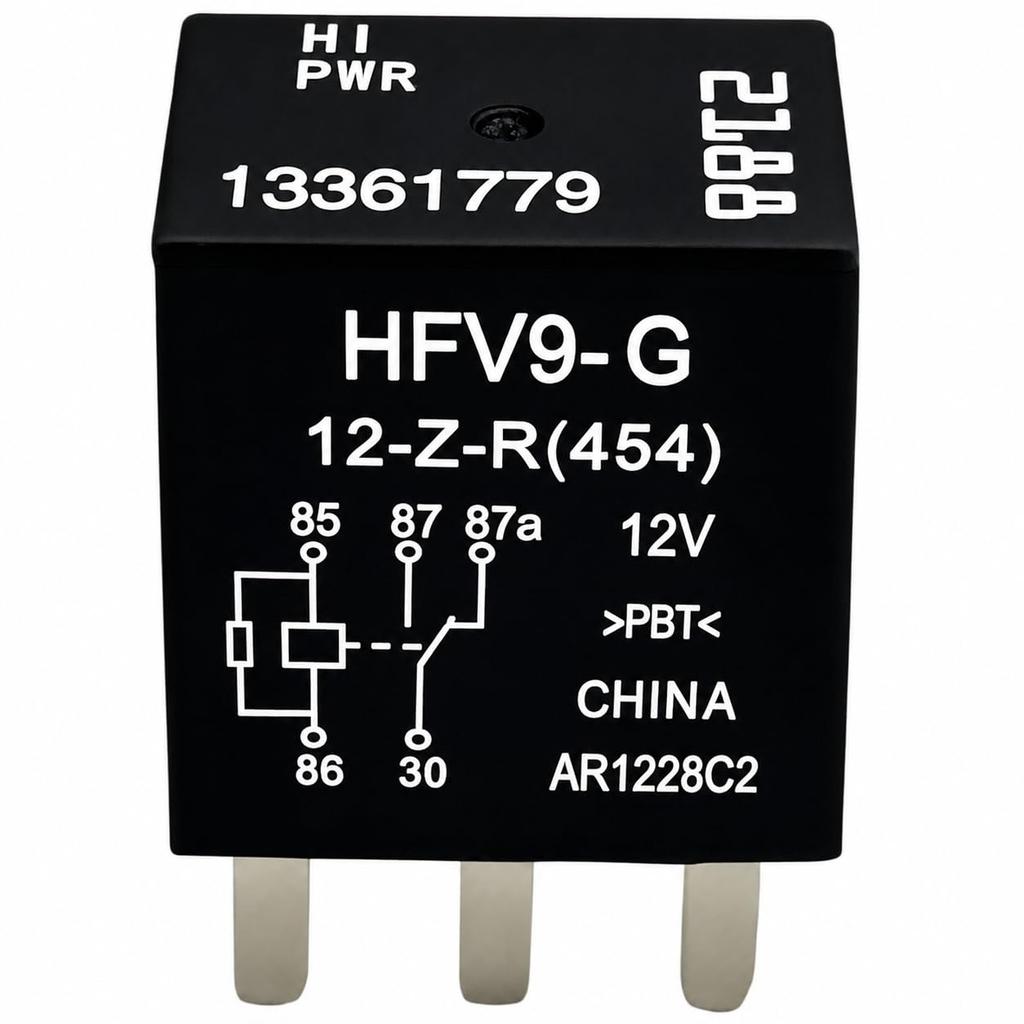 2er-Pack HFV9-G 12-Z-R 13361779 Micro 280 5-Pin SPDT Kfz-Relais, 12V 35A, Versiegelt, mit Widerstand - OE-Referenz 23886398; Nach Pin-Belegung abgleichen