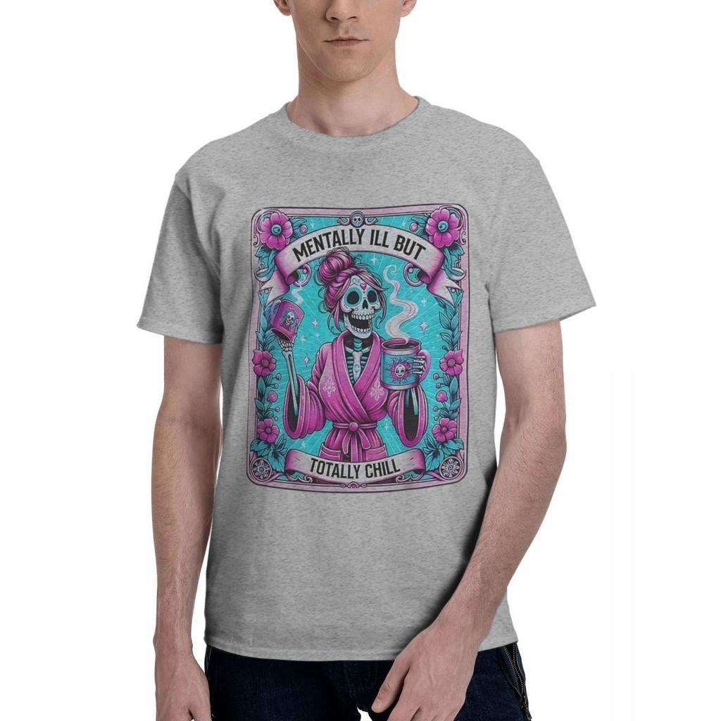 Skelett Kaffee Tarot 100% Baumwolle Lässig Atmungsaktiv Bequem Totoro Lustige Herren T-Shirts T-Shirts Herren