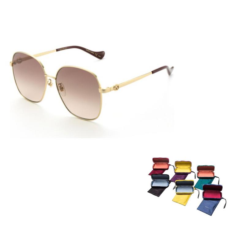 

GUCCI Trendy Square Alloy Irregular Sunglasses Women s 61 золотой