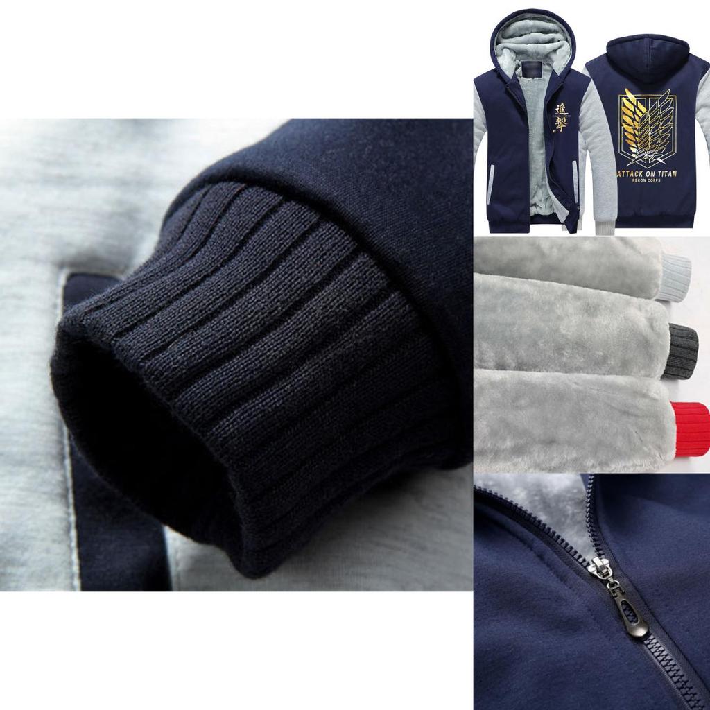 Anime Attack On Titan Winter Zipper Jacket Freedom Wings Hoodie Sweatshirts