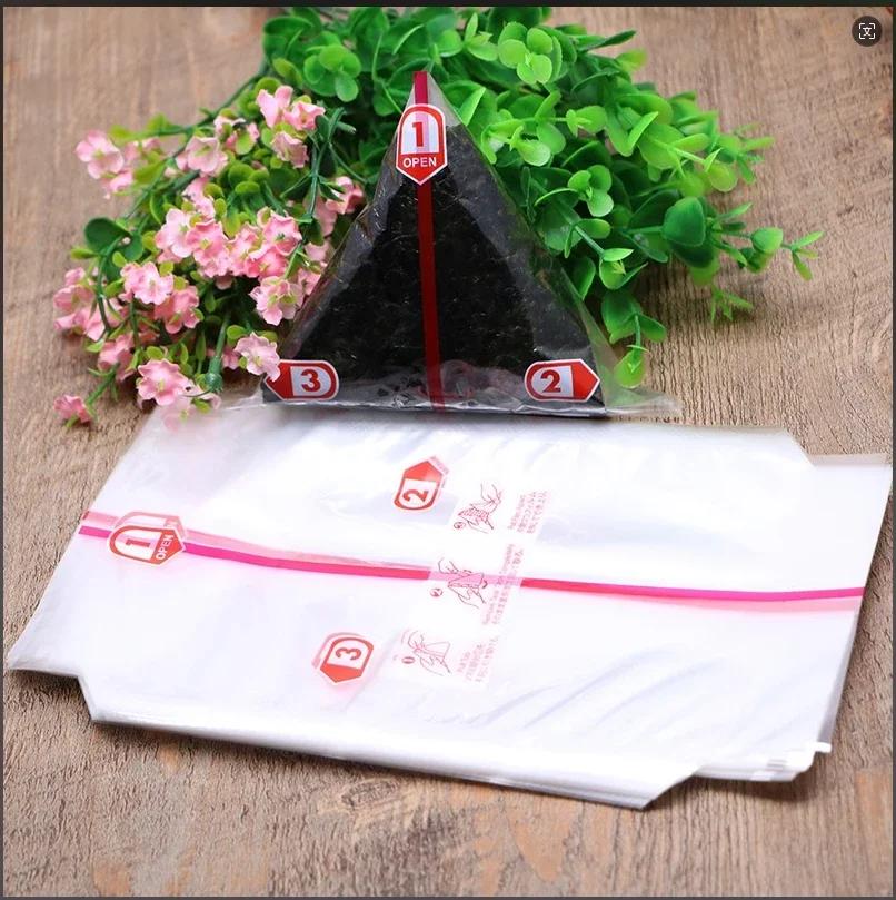 20/50 Stück Doppelschichtige Dreieckige Onigiri Algenverpackung Lebensmittelgeeigneter Kunststoff Geschmacksrichtung Einweg-Verpackungsbeutel für Sushi Sandwich