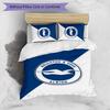 Brighton & Hove Albion Football Printed 3 Pieces Bedding Set, Comfortable Skin Friendly Bedroom Duvet Cover Set
