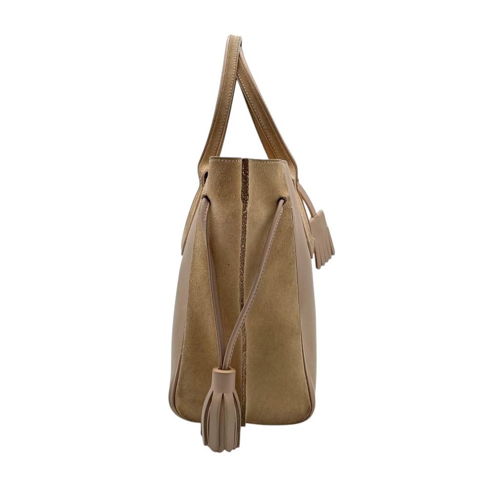 Used Longchamp Tote Bag / Handbag PenelopeTote Bag Light pink/beige leather/Suede Women