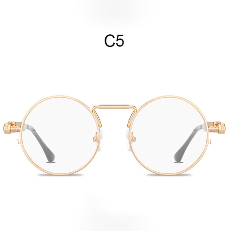 [Customized] Punk style sunglasses men's personalized spring metal glasses legs sunglasses round frame glasses sunglasses