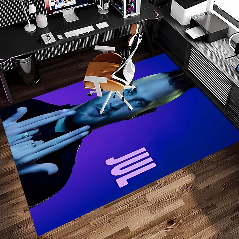 1pc Jul rapper Print Area Rug - Soft, Washable Non-Slip Indoor Mat for Office Chairs, Living Room, Home Office Decorative Rug