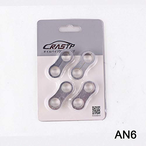 MUGE Tubing Separator Clamp Fitting Hose Separator Clamp Hose Clamp Car Oil Cooler Aluminum Alloy AN6 4 Pieces Universal (Silver, AN6)