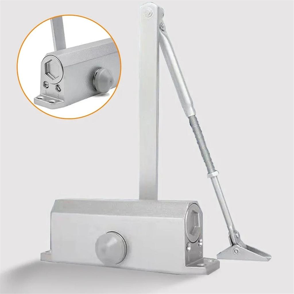 40-60KG Closing Automatic Door Closer Hydraulic Adjustable Speed Positioning Door Stop Protective Door Holder Hardware