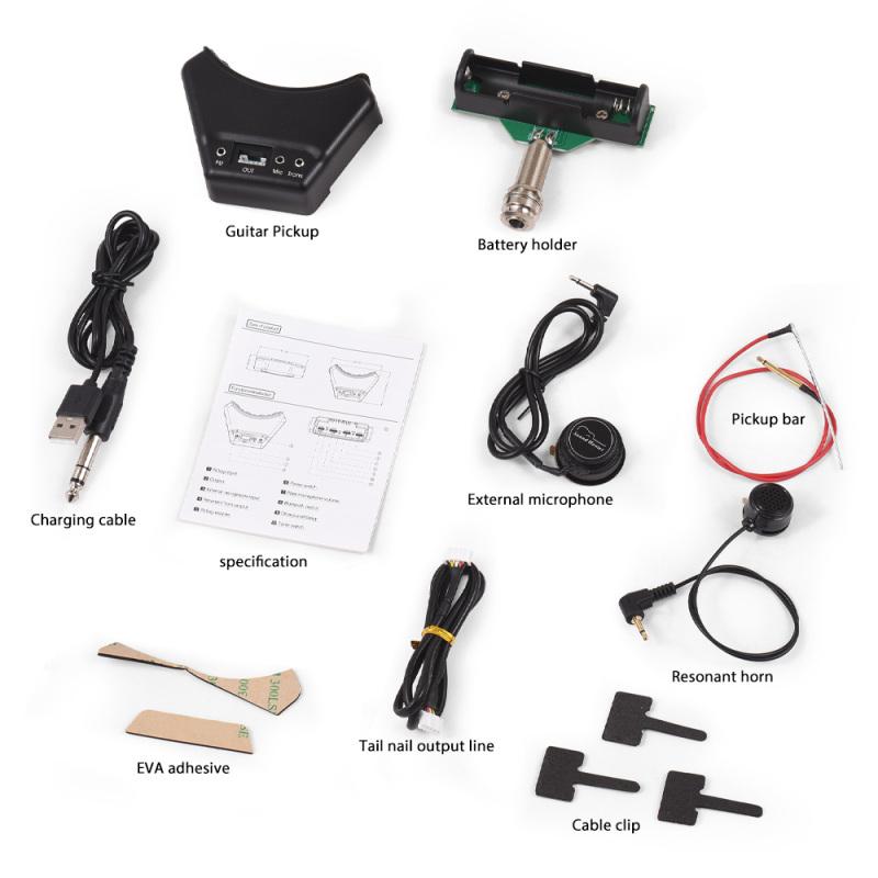 

Звукосниматель для гитары Sound Hunter, деревянная гитара, звукосниматель с отверстием под резонатор, двойной звукосниматель, резонанс/анти-вой/функция аккомпанемента BT