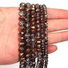 1 Strand 4 6 8mm Faceted Crystal Beads Gold Grey Glass Loose Spacer Beads For Jewelry Making DIY Bracelet Necklace Accessories
