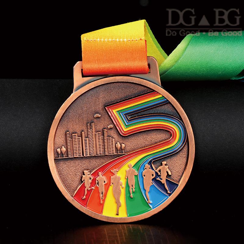 Running Runner Gold Medals Trophy Award With Neck Ribbons Express Medal Various Souvenir School Sports Prize Gift Custom Made