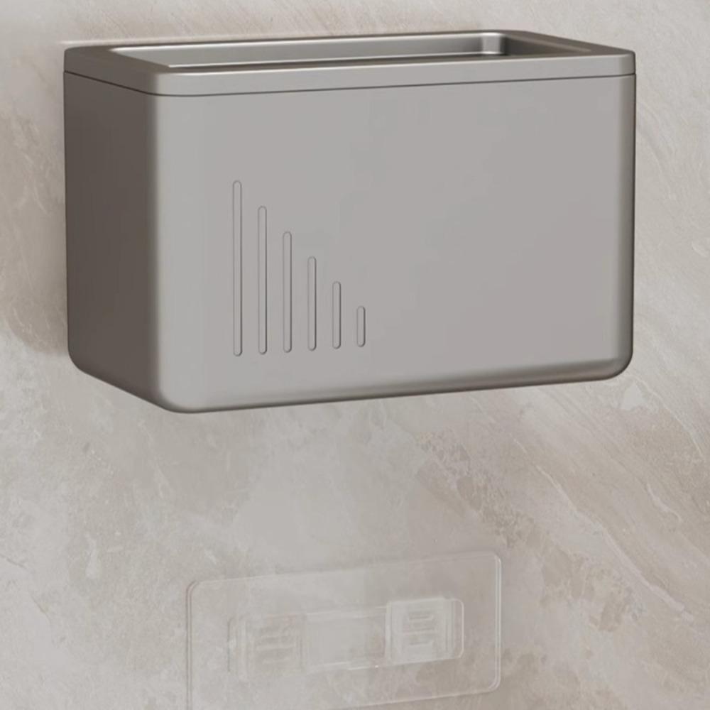 Multifunctional Toilet Paper Roll Storage Plastic Wall Mounted Storage Box Toilet Tissue Box  Home