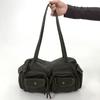 Women'S Retro Leopard Print Large Bag Large Capacity Splicing Rivet Leather Shoulder Handbag