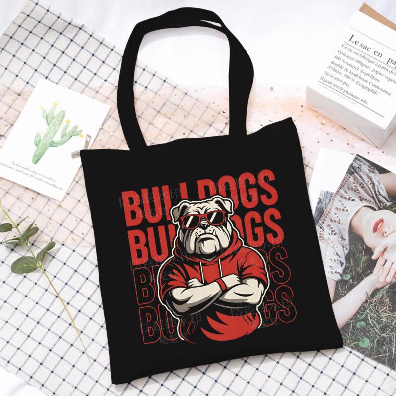 Retro Bulldogs Gift for Men Women Boys Girls Versatile Canvas Bag no size чёрный
