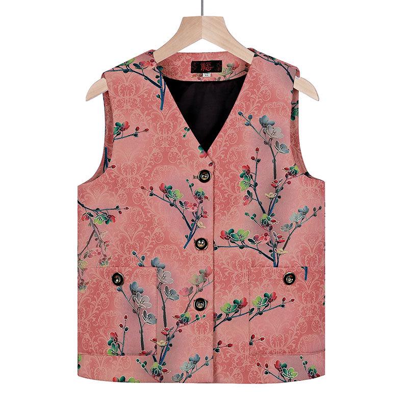 Elderly Women's Sleeveless Cardigan - Plus Size Grandma Vest for Spring/Autumn
