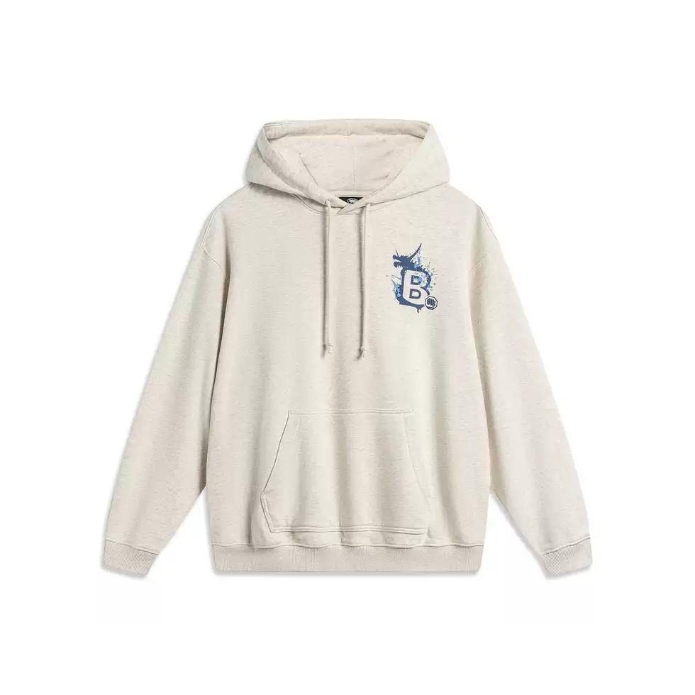 Li Ning Basketball Series Sports Casual Simple Pullover Hoodie Comfortable Versatile Loose Letter Long Sleeve Sweatshirt Men sweatshirt AWDU381-2