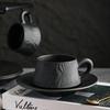 Capuccino Cups with Saucers and Metal Stand, 250ml Ceramic Coffee Cup Espresso Shots Cup Small Coffee Cups, Black and White