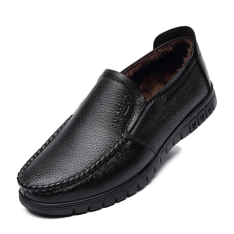 Spring and Autumn Men's Shoes One Pedal Business First Layer Cowhide Men's Versatile Breathable Casual Leather Shoes Driving Shoes