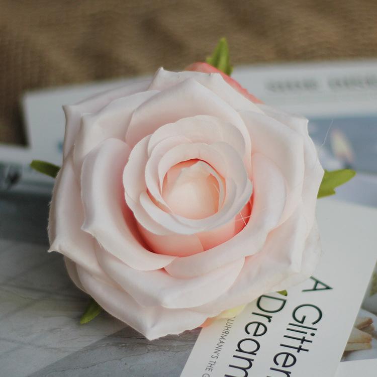 

5PCS 9CM Artificial Silk Roses Flowers Head for Home Party Garden Wedding Arch Decor Scrapbook DIY Candy Box Cake Ornaments 5pcs светло-розовый