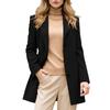 Coats For Women Elegant Single Breasted Mid Length Wool Coat Long Sleeve Outwear Overcoat