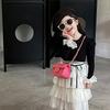 Borsa quadrata piccola alla moda per bambini, Borsa a tracolla piccola con catena Xiangfeng, Accessorio per bambini stile principessa, Portamonete