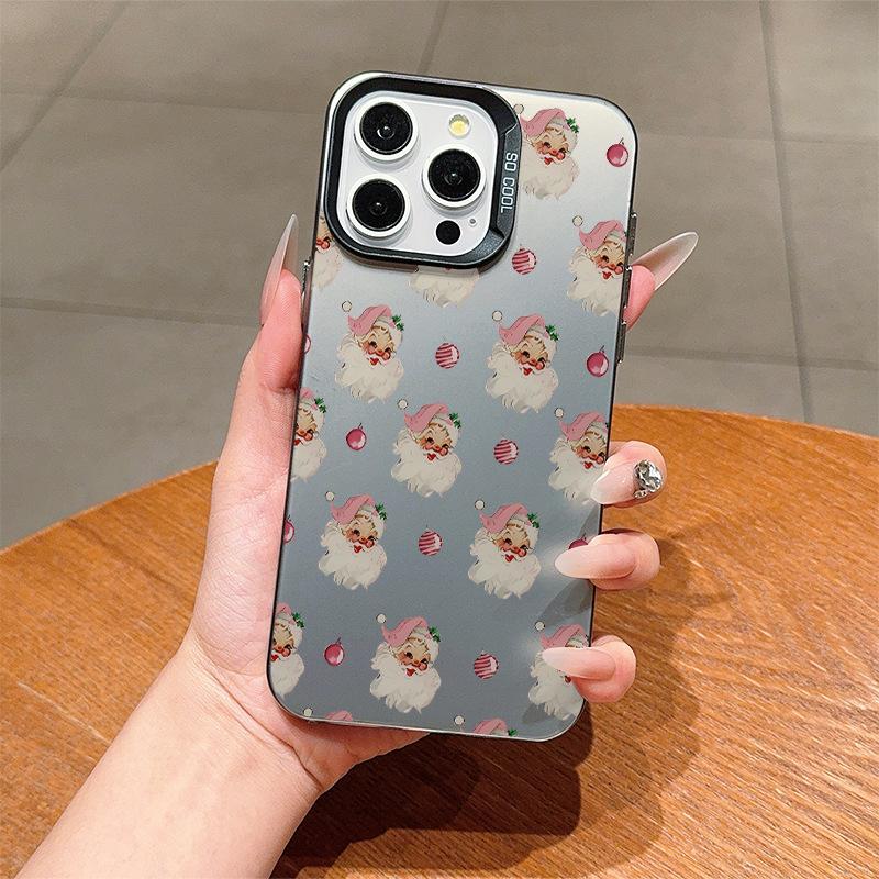 Applicable To Apple 14Pro Colored Silver 13/12/11 Full Screen Santa iPhone Mobile Phone Case 15/16ProMax