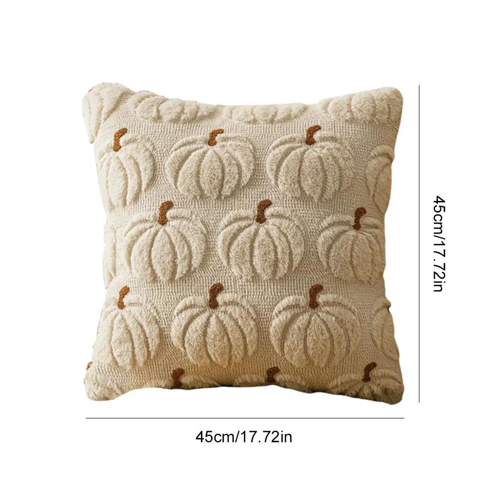 1/2PCS Halloween Ghost Pumpkin Pillowcase Washable Plush Soft Cushion Cover Comfortable Pillow Cover for Sofa Bedroom Home Decor