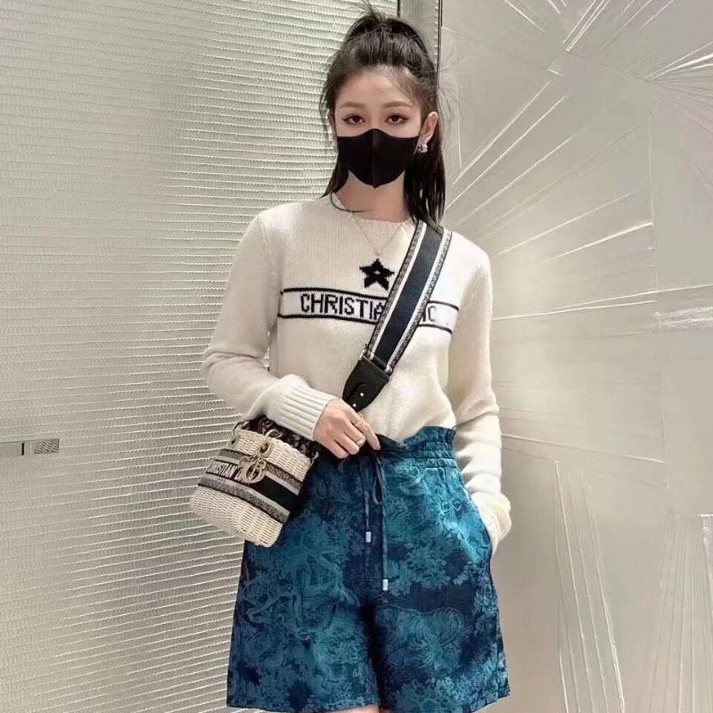 Navy Style Short-Sleeve Star Sweater Jacket - Women's Autumn/Winter Loose Fit