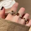 Maillard Tiger's Eye Stone Zircon Ring Girls 2025 New Light Luxury High-end Index Finger Ring Fashion Personality Ring