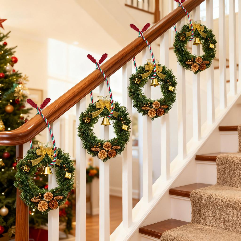 Christmas Garland Ties, Reusable And Flexible Xmas Garlands Wreath Tie For Banister Railing Stairs Tree Home Holiday Decoration Craft Wrapping