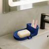 Solid Color Self Draining Soap Box Portable 2 in 1 Sponge Tray Drainable Soap Holder  Sink Area