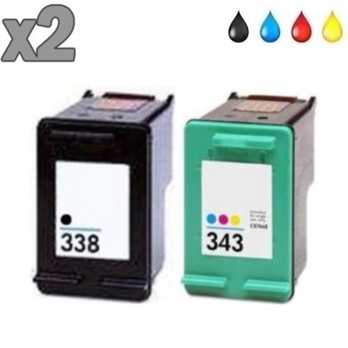 Photos - Ink & Toner Cartridge Pack of 2 HP338 Cartridges
