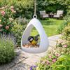 Waterproof Hanging Bird Feeder Rainproof Large Capacity Hummingbird Feeder House Shape Plastic Birdhouse Outdoor Garden