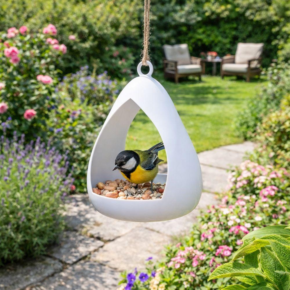 Waterproof Hanging Bird Feeder Rainproof Large Capacity Hummingbird Feeder House Shape Plastic Birdhouse Outdoor Garden
