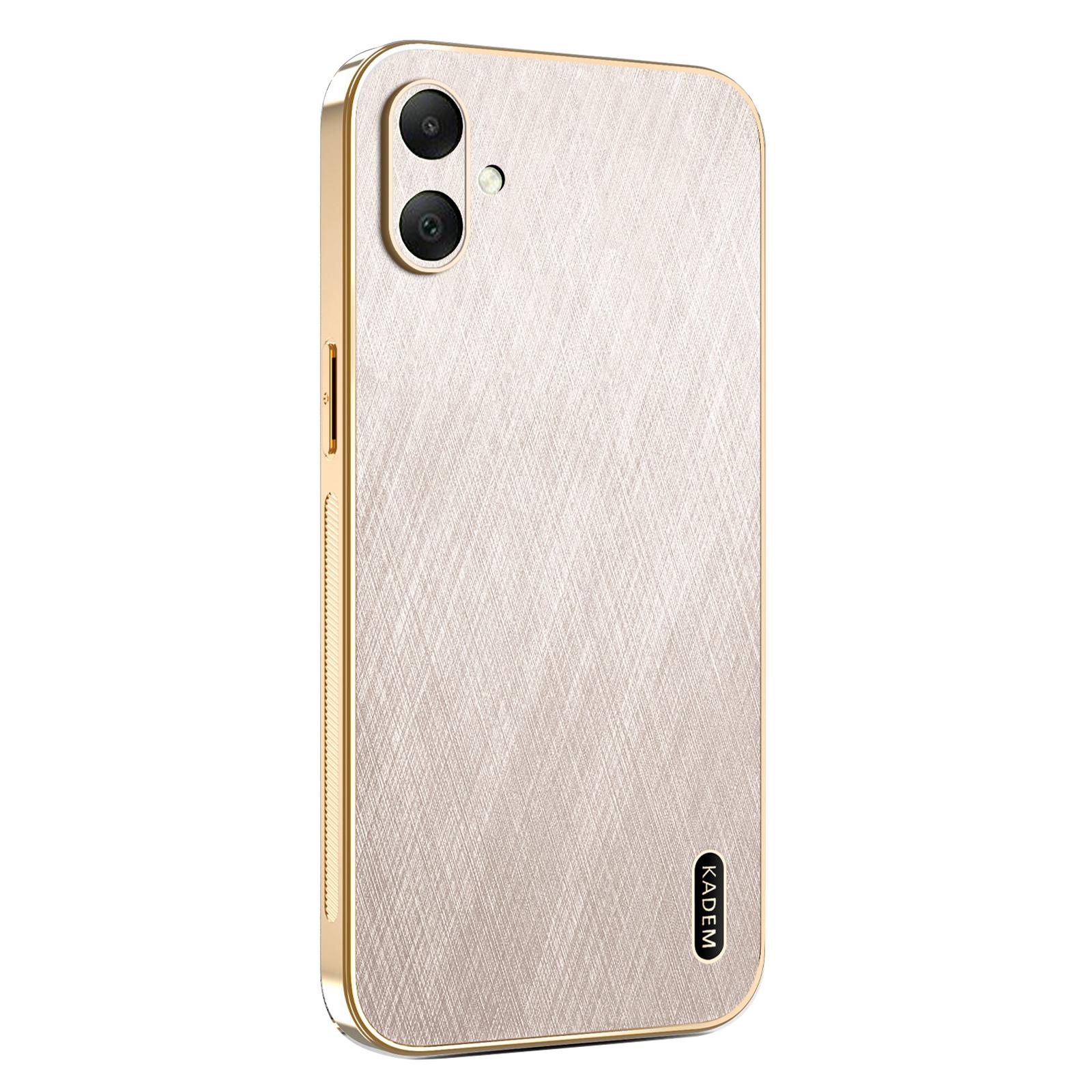 

KADEM For Samsung Galaxy A06 4G Case Electroplating Silk Texture PU+TPU Phone Back Cover Gold