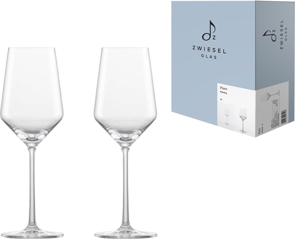 Zwiesel Wine Glasses, Pure, for All White Wines, Riesling, Pair, Machine-Made, m122349
