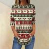 Women's Christmas Print Three-Quarter Sleeve Neck T-Shirt Top