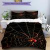 3Pcs Spider Web Night Bedding Set Soft Fabric Duvet Cover Pillowcases Home Xmas Halloween Gift 1 Duvet Cover 2 Pillowcase S1316