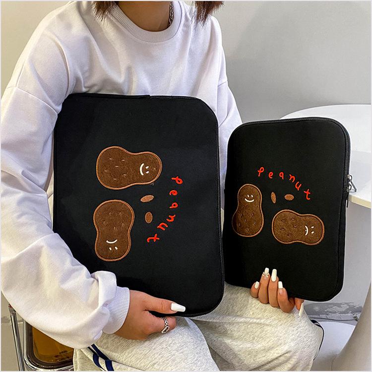 Korean Cute Embroidered Anti-Collision Tablet & iPad Bag with Fleece Lining (11/13/14 Inch)