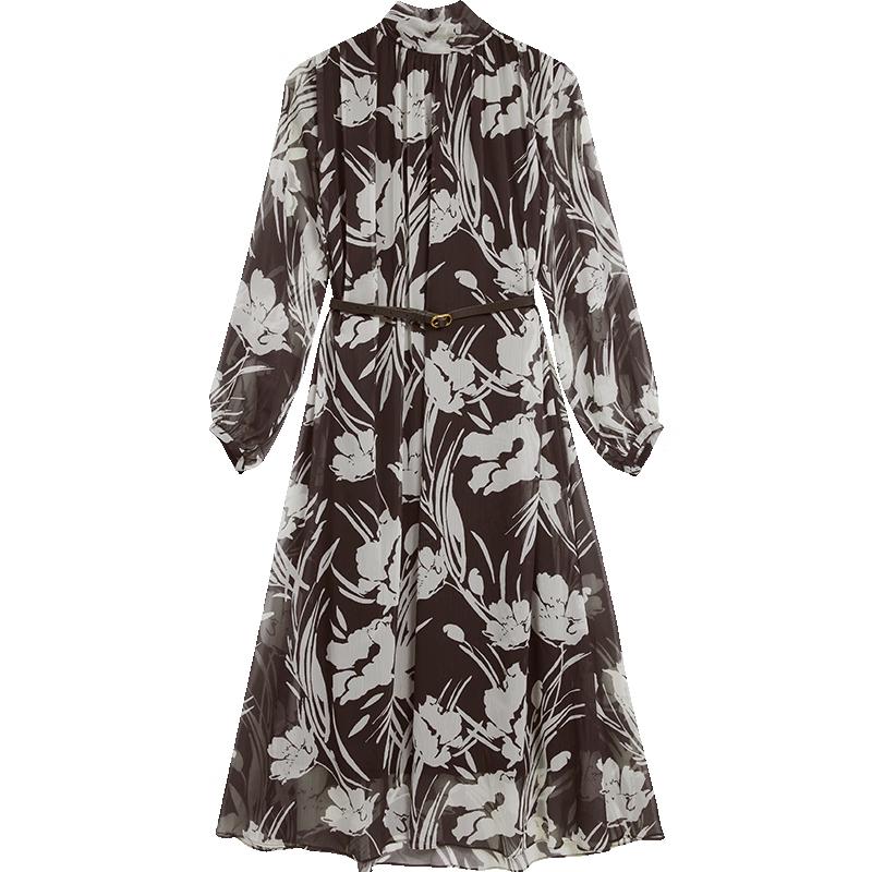 VEROMODA Women s Ribbon Print Belted Mid-Length Dress M